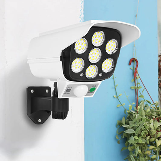 Lámpara solar Led exterior con sensor de movimiento tipo cámara